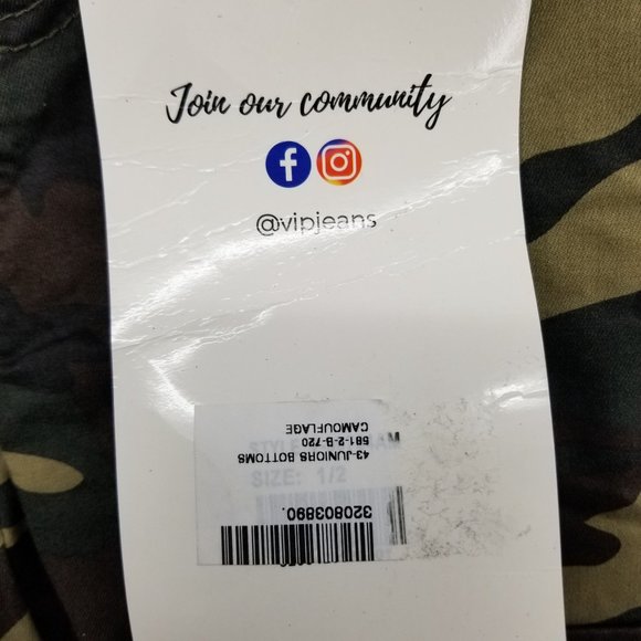 NWT VIP Jeans High Rise Baggy Fit Camouflage Joggers Size 1/2 - Picture 6 of 14